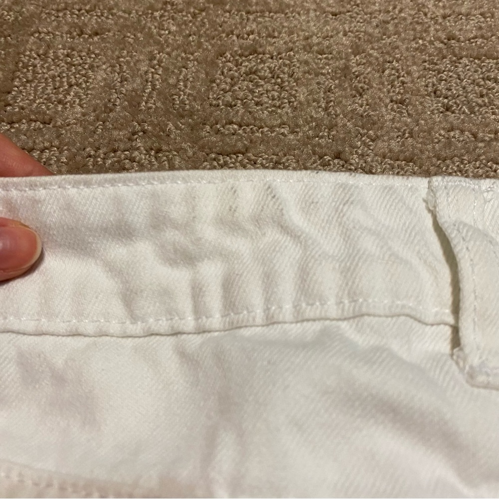 {LITZ} White Distressed Frayed Hem Denim Mini Skirt ~ Size Small - Picture 16 of 16